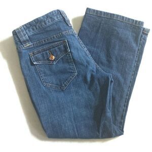 CROPPED Flare Dark Wash Jeans 6 Drew The Limited